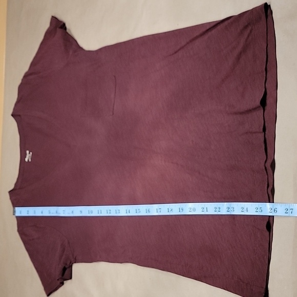 Madewell Size M Brown with Purple *See Description* Pocket V Neck Tee, GUC - Picture 8 of 10
